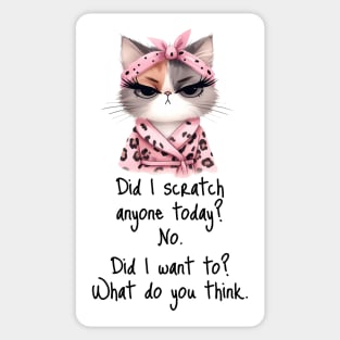 Did I Scratch Anyone Today? funny snarky cat design Sticker
